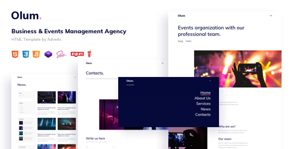 Olum - Business & Events Management Agency HTML Template