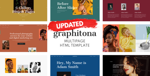 Graphitona — Creative and Aesthetic Photographer Multipage HTML Template with Photo Sharing