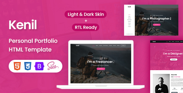 Kenil - Responsive Bootstrap 5 One Page Portfolio Template