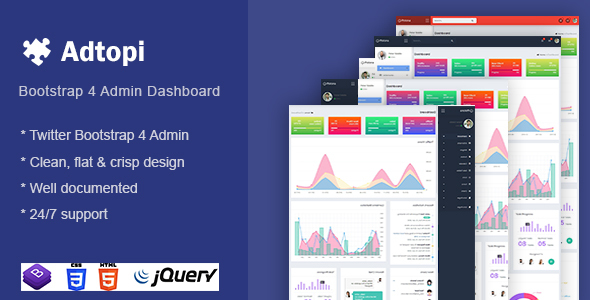 Adtopi – Responsive Dashboard Admin Template