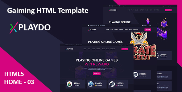 Playdo - Online Gaming HTML Template
