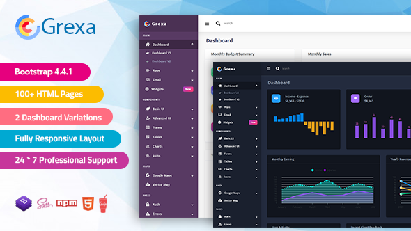 Grexa - Bootstrap 4 Admin Dashboard Template