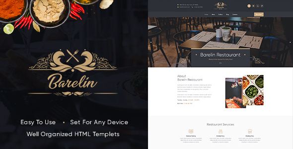 Barelin Restaurant Html Templates