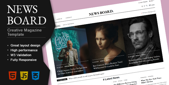 Newsboard - Creative Blog/Magazine/Publisher HTML Template