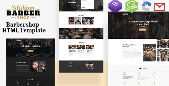 Slidium Barber Shop HTML5 Template with RTL