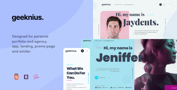 Geeknius - Modern & Creative CV/Resume HTML & SASS Template