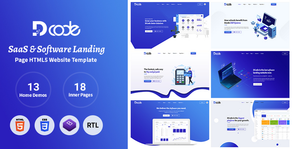 DCode - SaaS & Software Responsive Landing Page Template