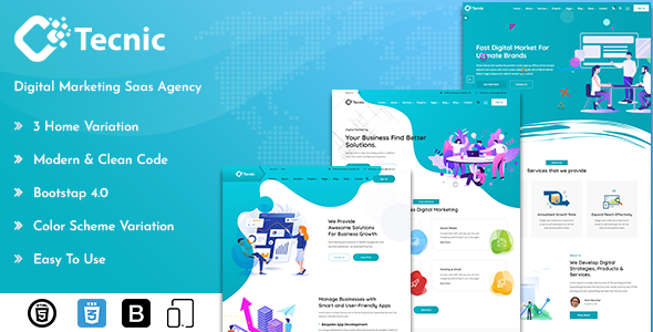 Tecnic - Digital Marketing Template + RTL Ready