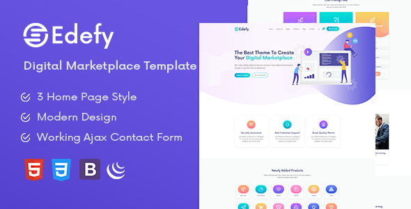Edefy - Digital Marketplace HTML Template