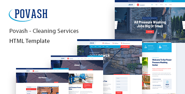 Povash | Power Wash Cleaning Services HTML Template