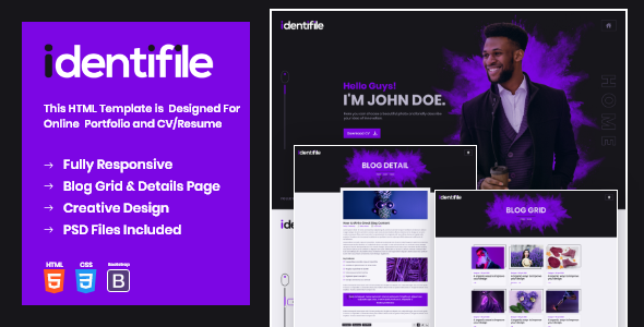 Identifile | Creative Portfolio HTML Template