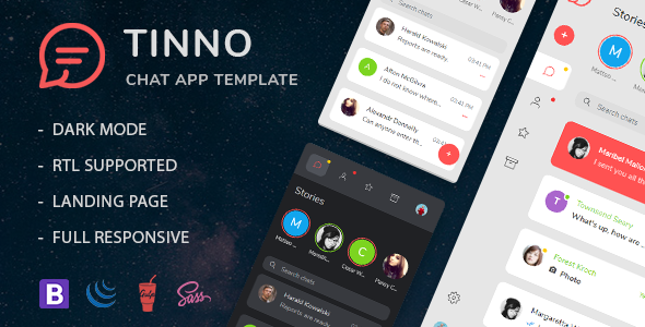 Tinno - Chat Platform HTML5 Template + Landing Page