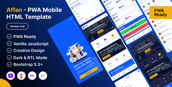 Affan - PWA Mobile HTML Template
