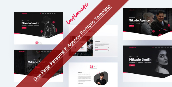 Intimate - One Page Personal & Agency Portfolio HTML-5 Template