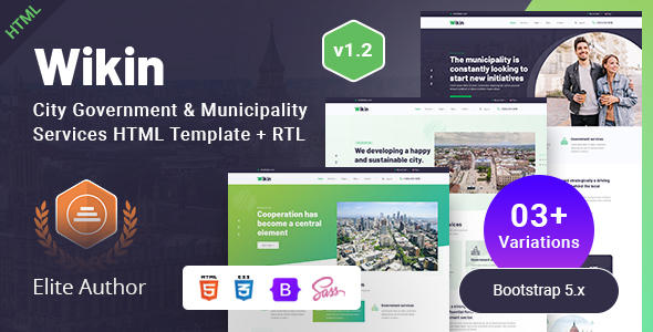 Wikin - City Government & Municipality Services Bootstrap 5 Template