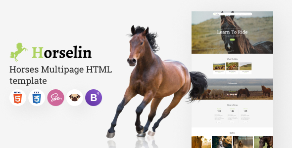 Horselin - Elegant Animals Multipage HTML5 Template