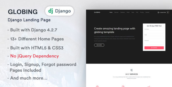 Globing - Django Landing Page Template
