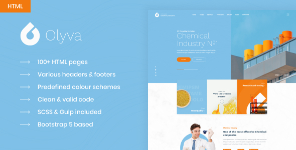 Olyva - Сhemical Industry Bootstrap 5 HTML Template