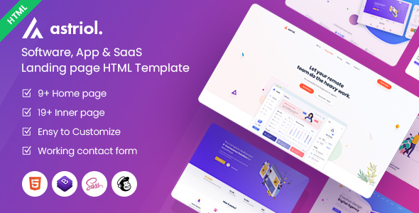 Astriol -  Software, App & SaaS Landing HTML  Template