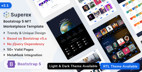 Superex - NFT Marketplace HTML5 Tamplate (Bootstrap 5)