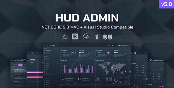 HUD - .NET Core 9.0 MVC Admin Template