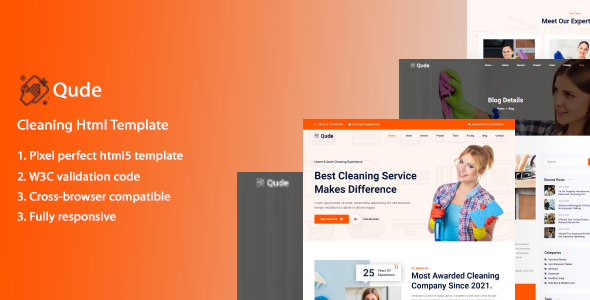 Qude- Cleaner Business html template