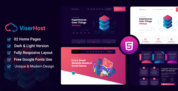 ViserHost - Hosting Business HTML Template