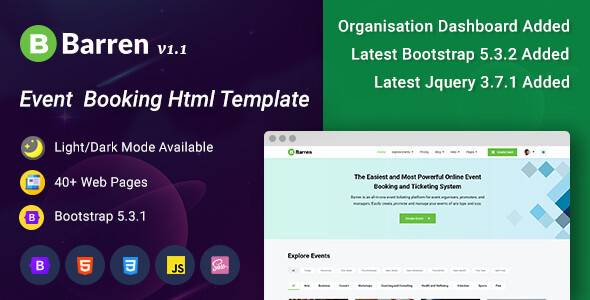 Barren - Event Booking Html Template