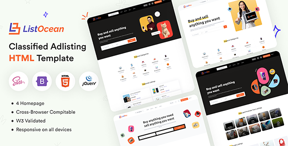 Listocean - Classified Ads listing HTML Template