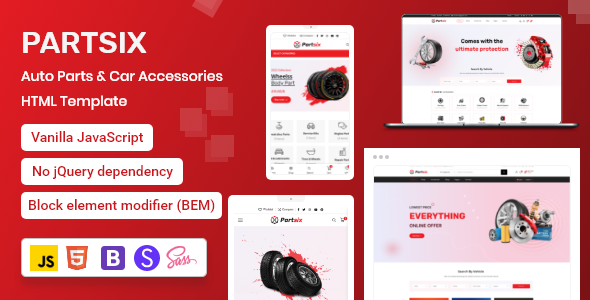 Partsix - Auto Parts & Car Accessories Shop HTML Template
