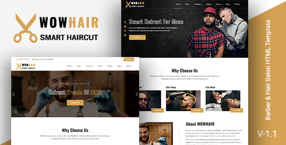 Wowhair - Barber & Hair Salon HTML Template