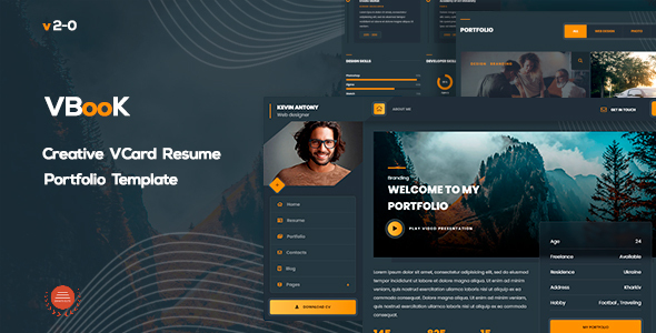 Vbook - Creative  vCard  Resume Portfolio  Template