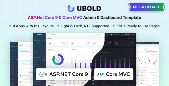 UBold - ASP.Net Core 9 & Core MVC Admin & Dashboard Template