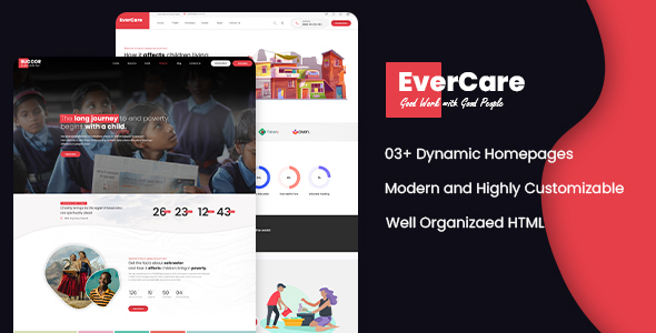 EverCare - Multipurpose NGO and Charity Responsive HTML Template