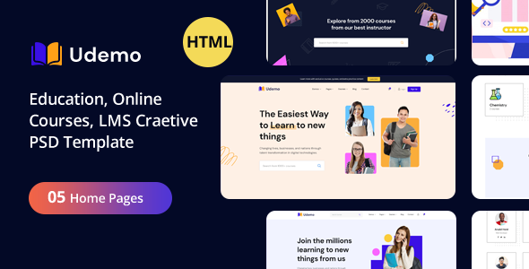 Udemo - Education, Online Course, LMS Creative Site Template