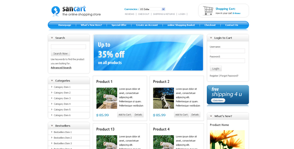 SANCART HTML SHOPPING CART TEMPLATE