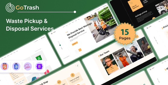 Gotrash - Waste Pickup & Disposal Services HTML Template