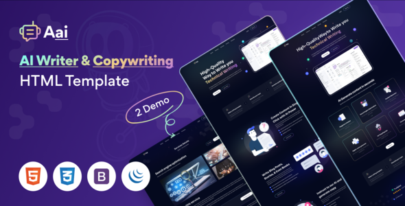Aai - AI Writer & Copywriting Landing Page HTML Template
