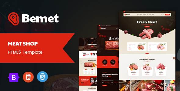 Bemet - Butcher & Meat Shop Template + RTL