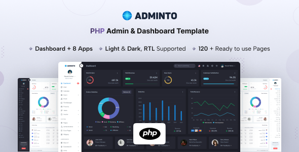 Adminto - PHP Admin Dashboard Template