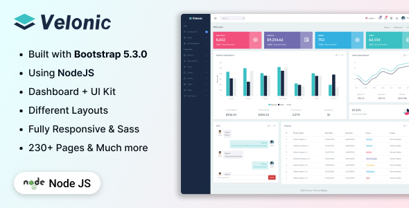 Velonic - NodeJS Admin & Dashboard Template
