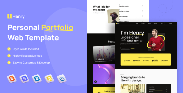 Henry - Personal Portfolio Website HTML Template