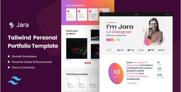 Jara - Tailwind CSS Personal Portfolio Template