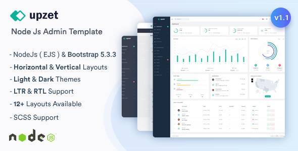 Upzet - NodeJs Admin & Dashboard Template