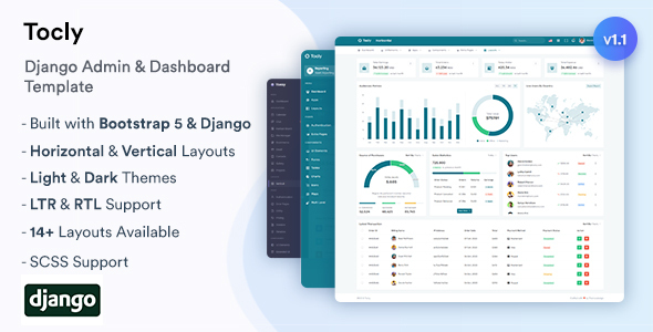 Tocly - Django Admin & Dashboard Template