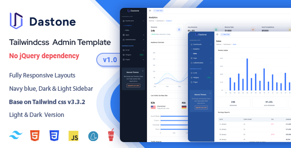 Dastone - Tailwind CSS Admin Dashboard Template