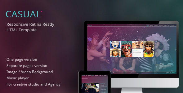 casual - Responsive Retina Ready HTML Template
