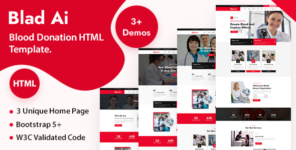 Blad Ai - Blood Donation HTML  Template