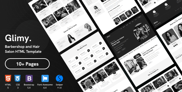 Glimy - Barbershop and Hair Salon HTML Template