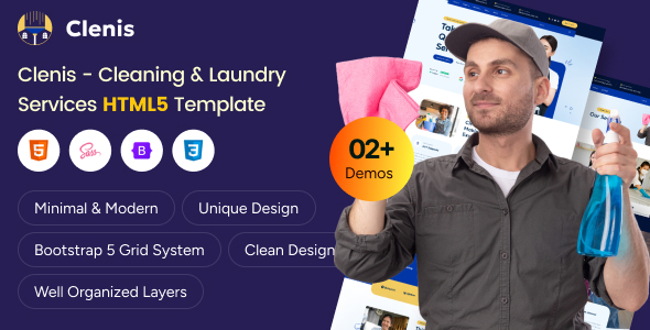 Clenis – Cleaning Services Tailwind CSS Template